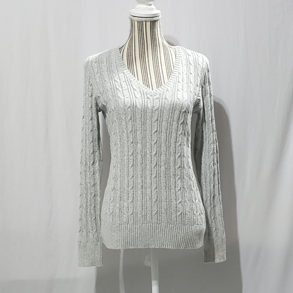 Cable Knit V-Neck Sweater